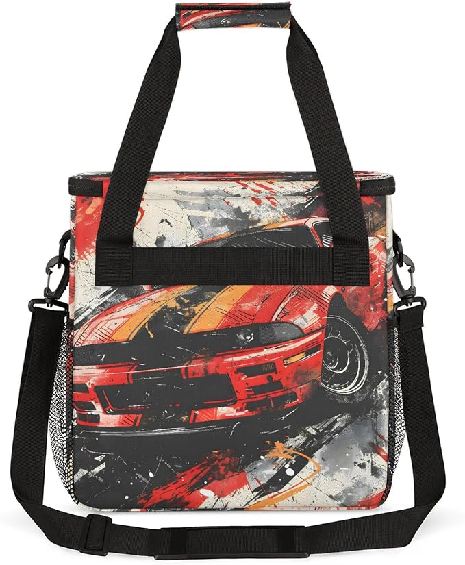 Cool Car Coffee Maker Carring Bag, Large Insulated Storage Organizer Case Tote - Image 5