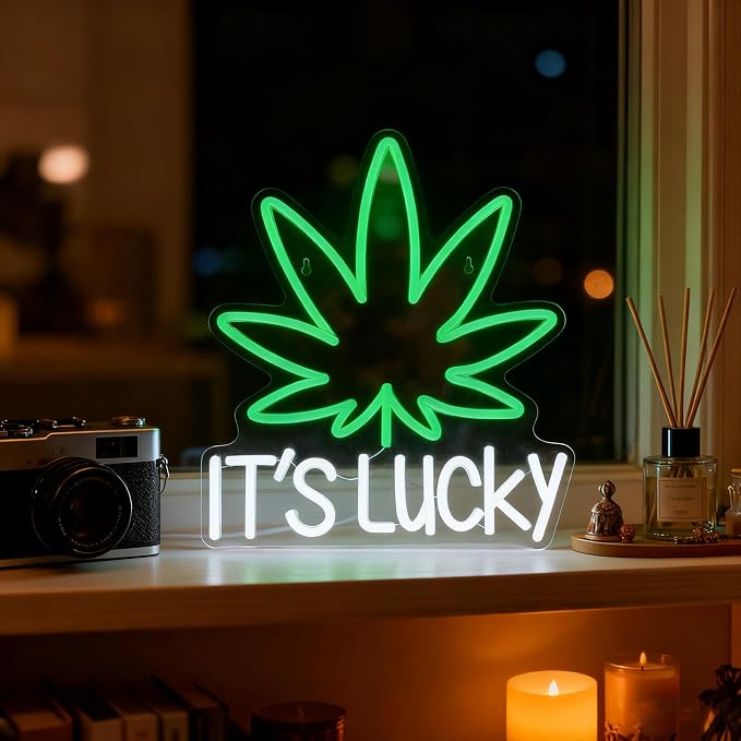 Weed Leaf Neon Sign Green LED Neon Lights Signs - Image 7