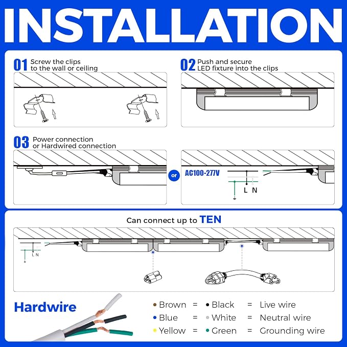 Barrina 5000K 2FT LED Shop Light, T8 Shop Lights - Image 9