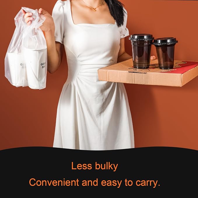 Elyfree Drink Carrier for Delivery, Plastic Bags for Drinks, Portable Take Out - Image 3