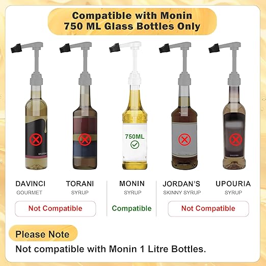 Coffee Syrup Pump for 750 ml Bottle – 4 Pack Syrup Dispenser Pumps Compatible - Image 4