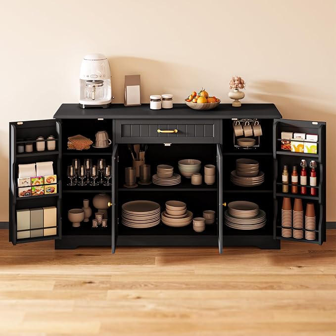 Gizoon 56" Kitchen Coffee Bar Cabinet - Image 4