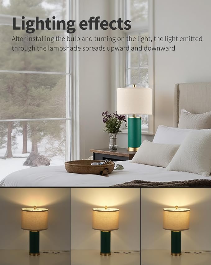 KDG 23.4" Green PU Leather Table Lamps - Image 4