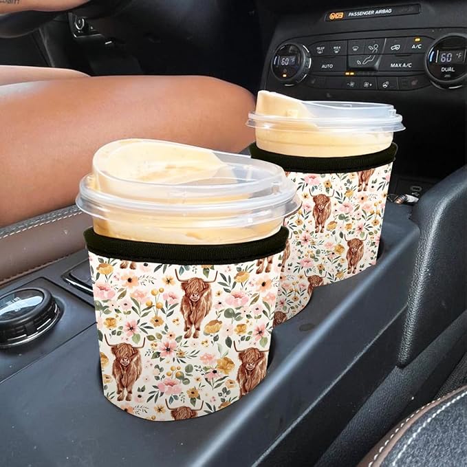 Reusable Insulated Neoprene Iced Coffee Cup Sleeve, Durable Drink Sleeve - Image 4