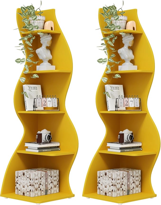 Tribesigns Corner Shelf, Modern 5-Tier Wall Corner Bookshelf, Stylish Corner by Unknown