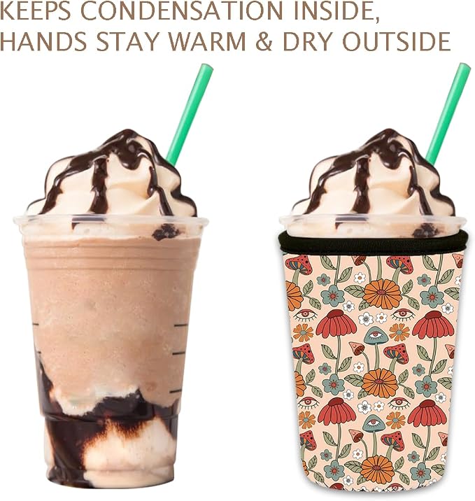 Reusable Insulated Neoprene Iced Coffee Cup Sleeve, Durable Drink Sleeve - Image 6