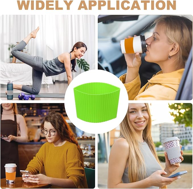 uxcell 6Pack Coffee Cup Sleeves, Reusable Silicone Heat Resistant Cup - Image 6
