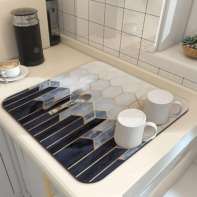 Coffee Bar Mat Rubber Dish Drying Mat - Image 2