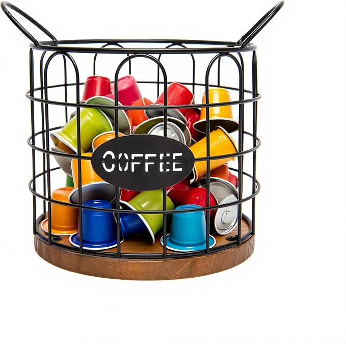 Coffee Pod Holder, Large Capacity K Cup Holder Organizer, Big Metal Capsule by Fving