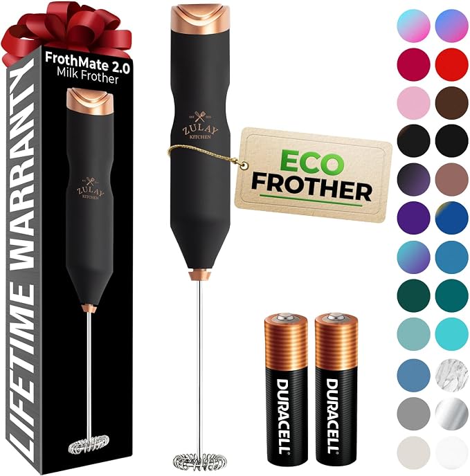 Zulay Kitchen Powerful Frother Wand AA Batteries Included, Ultra Fast Handheld by ZulayKitchen