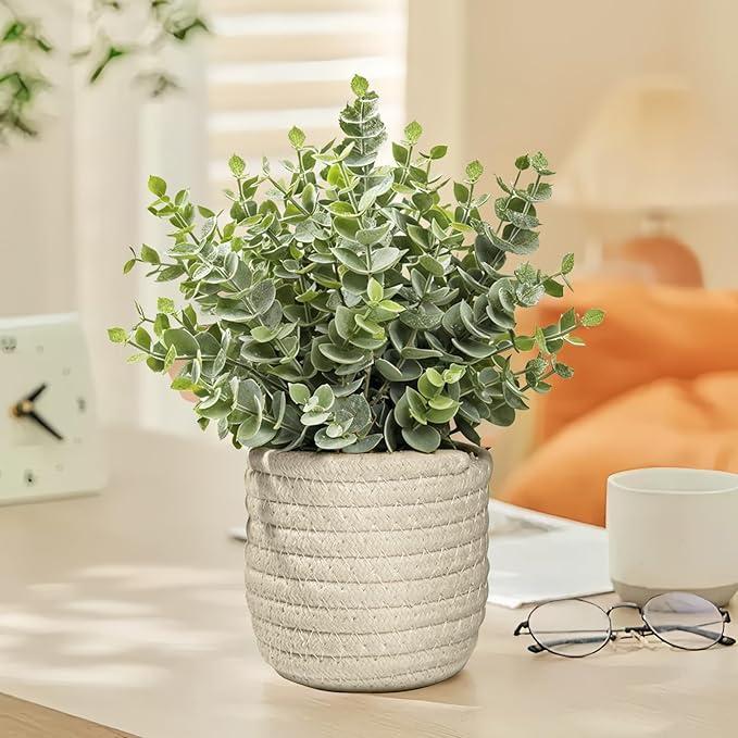 Hopewood Faux Plants, Fake Plants Eucalyptus Potted - Image 4