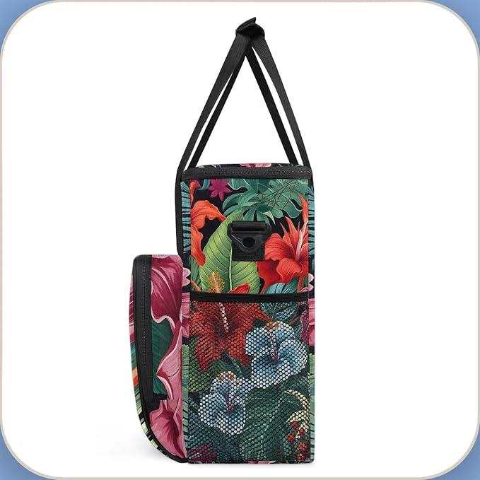 Tropical Hibiscu Floral Hawaii Palm Leaves Coffee Maker Carring Bag, Large - Image 4