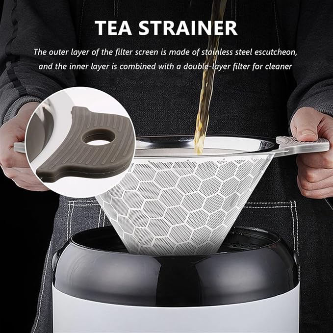 Kitchen Funnel Stainless Steel Double-Layer Tea Strainer, Coffee Dripper - Image 4