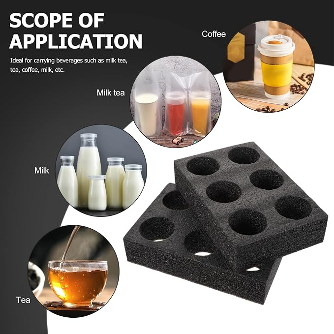 2pcs Drink Portable Drink Holes Cup Holder Coffee Cup Trays Take Out Rack Milk - Image 7