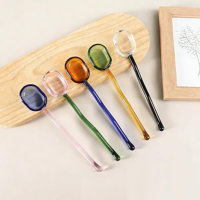 Glass Spoons 5/6 Pieces by Unknown