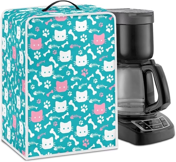 Cat'S Paw Print Bone Coffee Machine Covers Folding Covers by Kathyboom