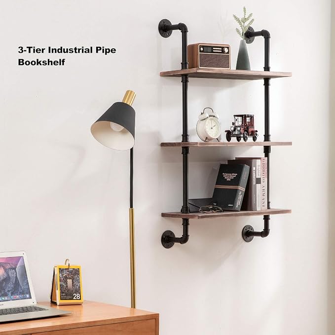 ROGMARS 3-Tier Real Pine Wood Floating Shelf, 20x7.87x41.3in, Industrial Retro - Image 3