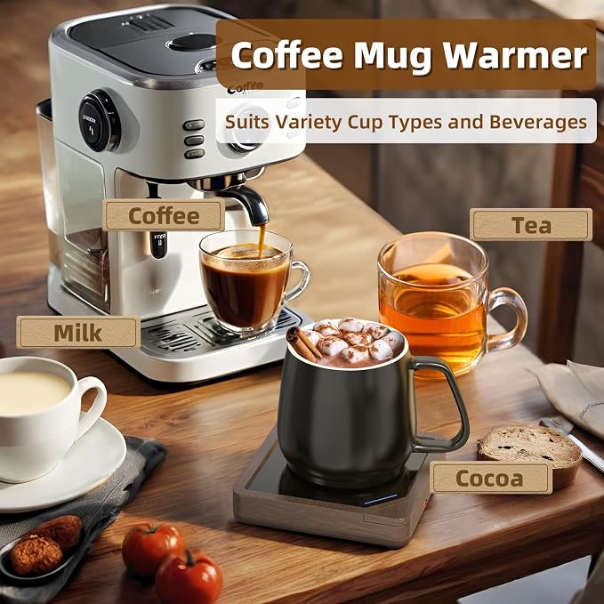 Coffee Mug Warmer with 2 USB Charging Ports: Auto Shut-Off Candle Wax Warmer - Image 4