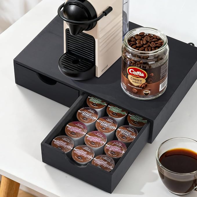 Wooden K Cup Organizer Coffee Pod Storage Box, Coffee Pod and Tea Bag Holder by QYJinlida