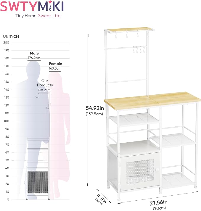 SWTYMIKI Bakers Rack with Storage - Image 2
