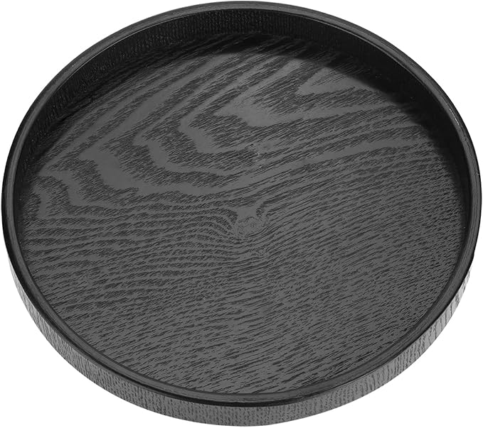 Yinhing Round Tray, Coffee Table Tray Food Meals Serving Plate Restaurant Wood by Yinhing