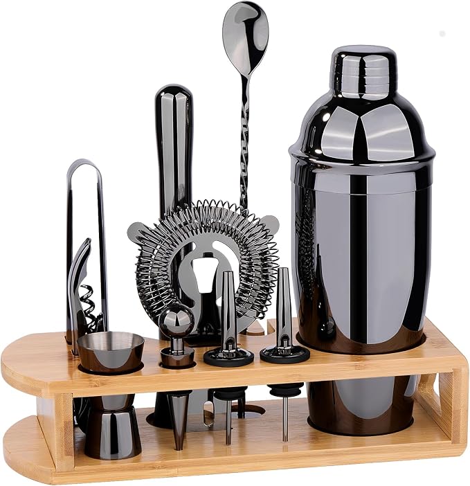 Cocktail Shaker Set Bartender Kit : 12-Piece Bar Tool Set by Wukuna