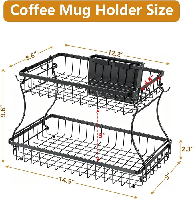 Coffee Mug Holder, Metal Cup Holder Rack - Image 2