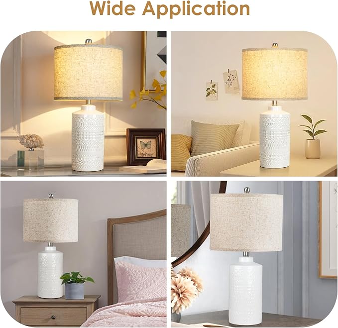 JUNNAI White Ceramic Table Lamp - Image 6