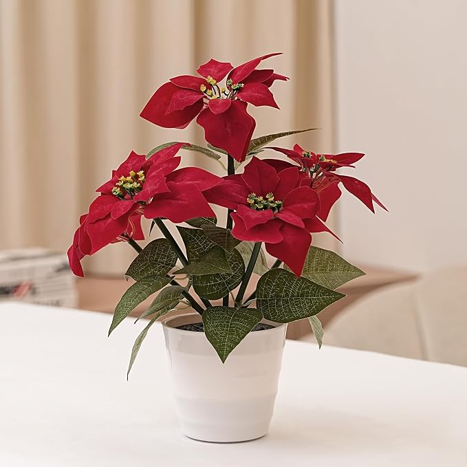 Artificial Christmas Flower Lamp Night Light, Battery Powered - Image 8