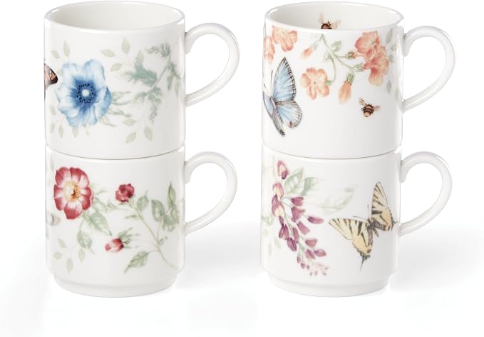 Lenox 890451 Butterfly Meadow 4-Piece Stacking Mug Set - Image 3