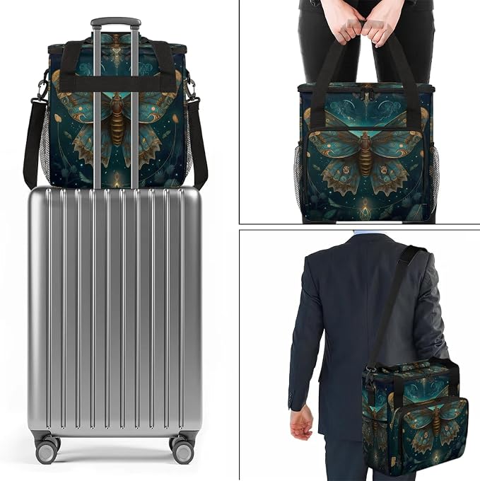 Butterfly Retro Vintage Coffee Maker Carring Bag, Large Insulated Storage - Image 7