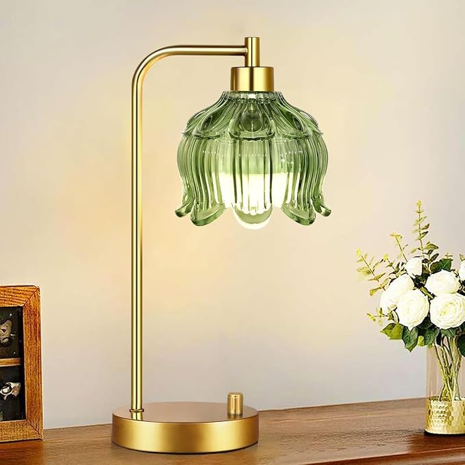 ILLMTW Glass Table Lamp Set of 2, Small Gold Bedside Lamps Dimmable Boho - Image 4