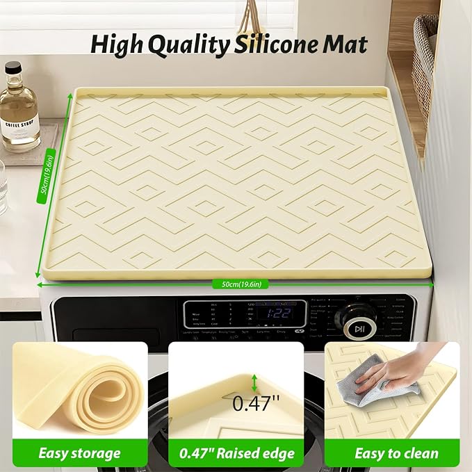 Silicone Mini Fridge Mat 19.7"x19.7" – Refrigerator Mats, Non-Slip Waterproof - Image 2