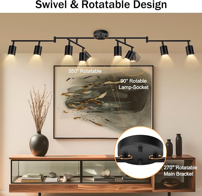 BoostArea LED 8 Light Track Lighting Kit, Flexibly Rotatable Light Head - Image 3
