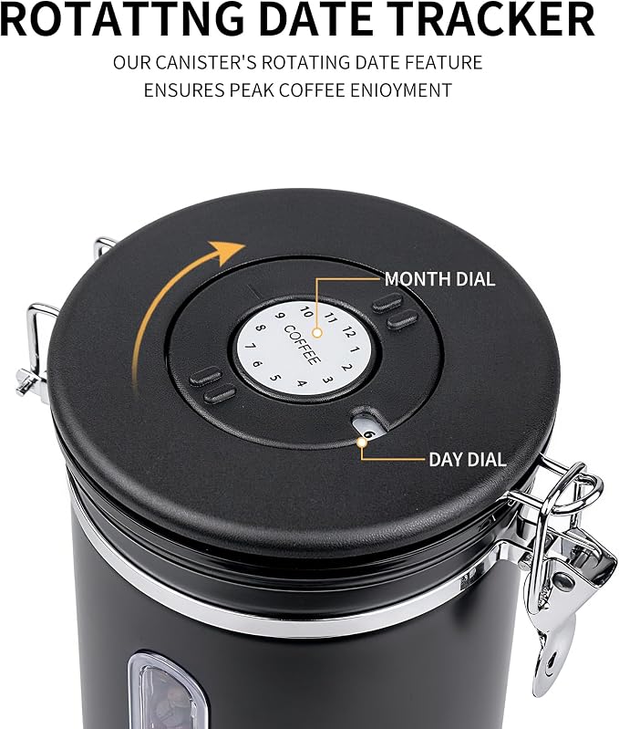 22oz Black Airtight Coffee Canister - Image 6