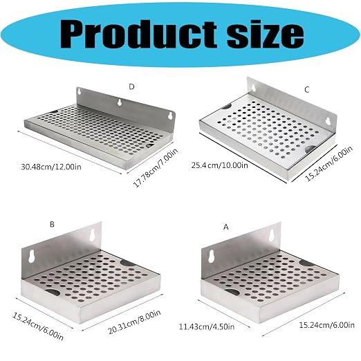 Stainless Steel Drip Tray, Wall Mount Non-Slip Drain Tray - Image 9