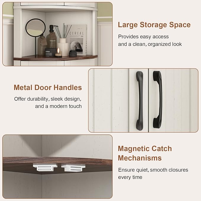 HOKYHOKY Tall Corner Cabinet, 64.7" Corner Storage Cabinet - Image 7