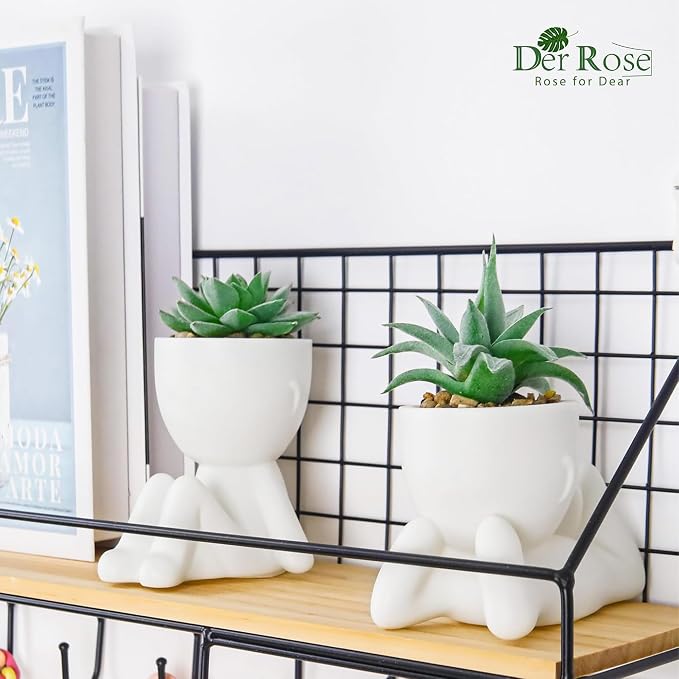 Der Rose 2 Pack Fake Plants Succulents Plants Artificial - Image 6