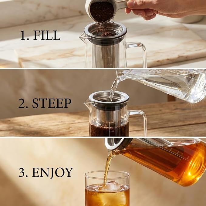 Cold Brew Coffee Maker & Ice Tea Maker, 1.4L/48oz Cold Brew Pither, - Image 4
