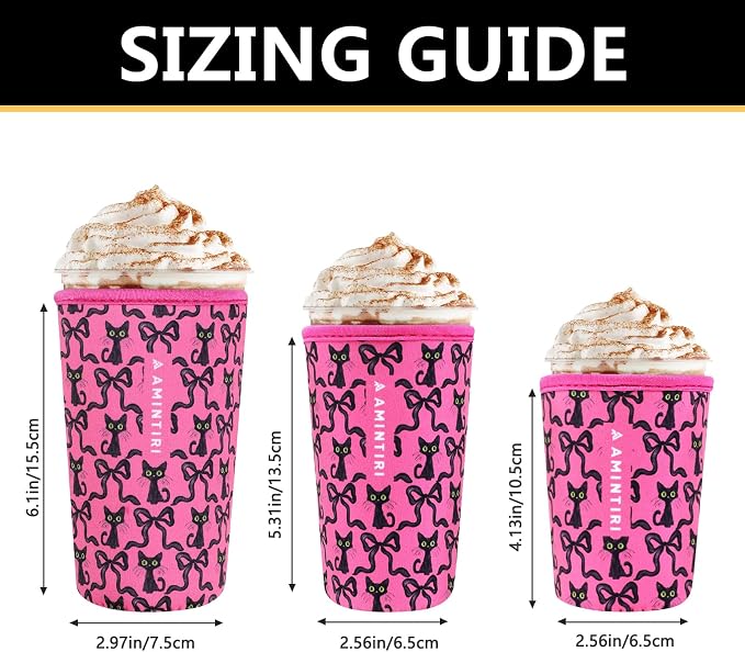 3 Pack Reusable Sleeve for Iced Coffee Cup, Coffee Neoprene Sleeve for Iced&Hot - Image 3