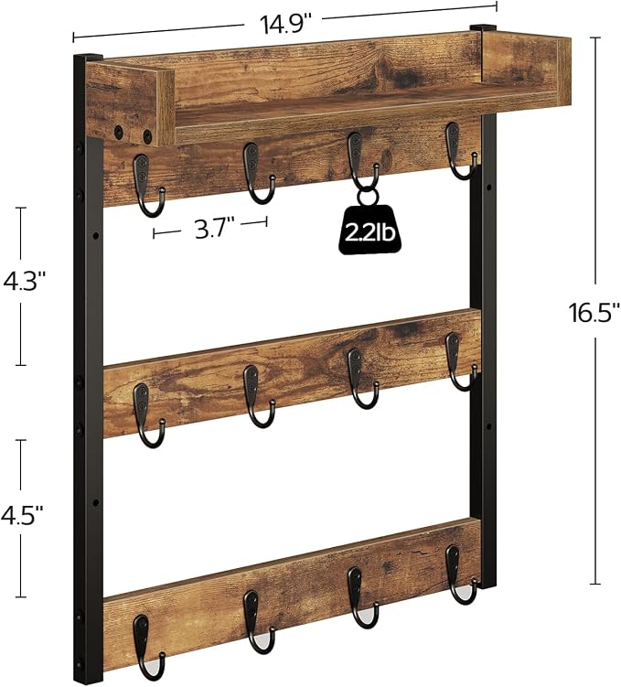 YATINEY Coffee Mug Holder Stand, 3 Tier Mug Tree Rack, Hanging 12 Cups - Image 8