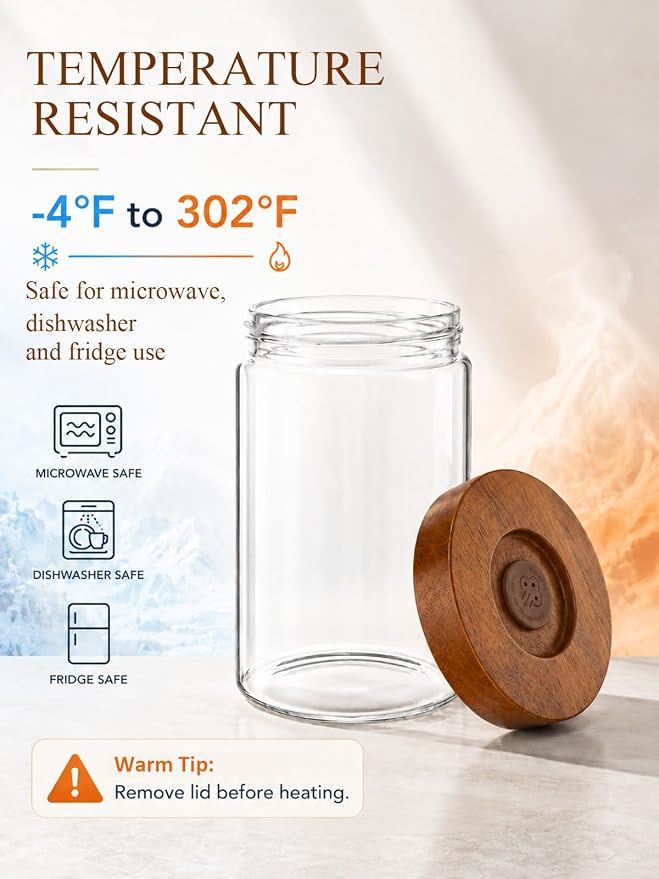 Coffee Canister, 9oz Airtight Glass Storage Jar - Image 6