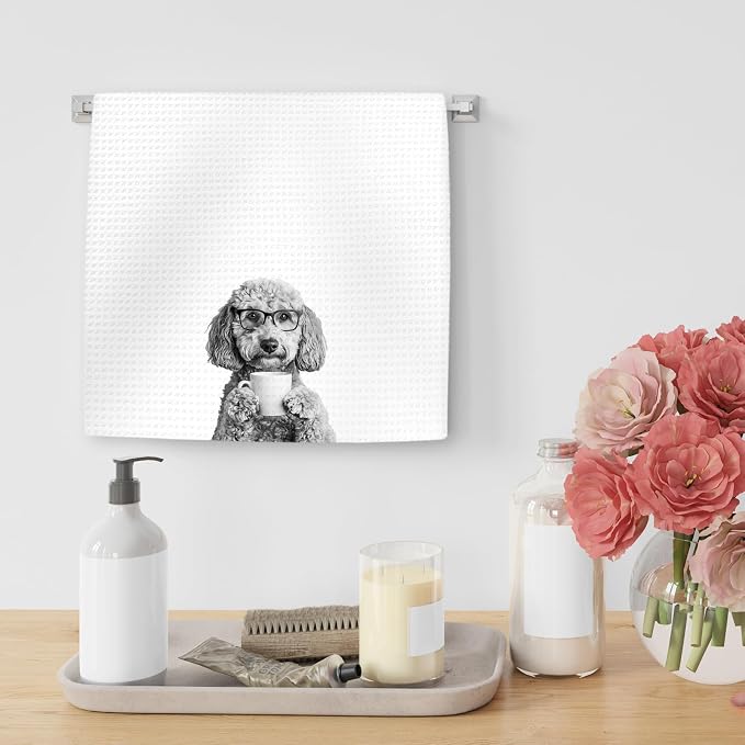 Poodle Gifts Dog Coffee Kitchen Towels, Gifts - Image 5