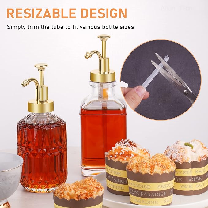 NiHome Syrup Pump Dispenser 2-Pack, Coffee Bar Accessories, Fits 1.3" Bottle - Image 5
