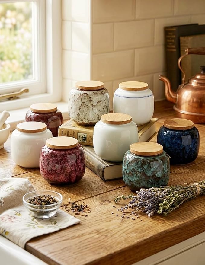 Ceramic Storage Jars, Exquisite Glaze Food Canisters - Image 5