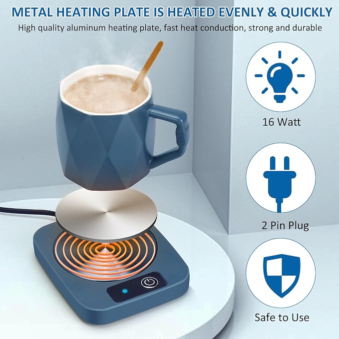 Electric Coffee Warmer with Ceramic Mug, 131 Fahrenheit Temperature Control - Image 3