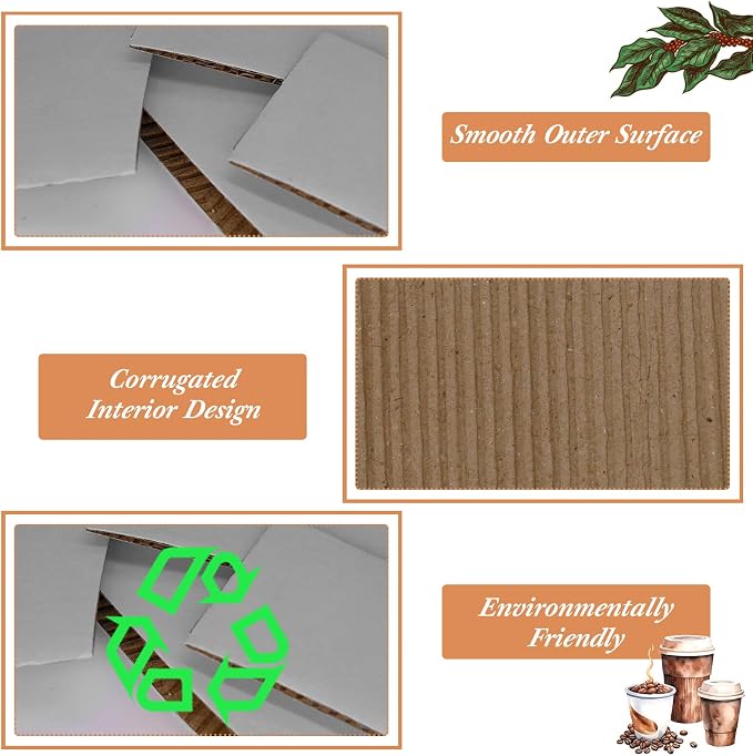 Disposable Coffee Cup Sleeves Corrugated Kraft Paper Coffee Cup Sleeves Holder - Image 4
