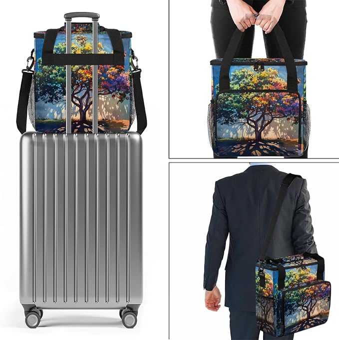Tree Colorful Coffee Maker Carring Bag, Large Insulated Storage Organizer Case - Image 7