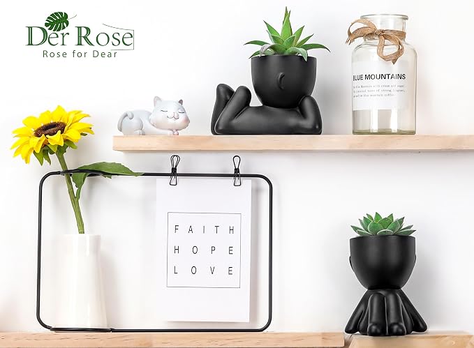 Der Rose Set of 2 Fake Plants Artificial Succulent Plants - Image 5