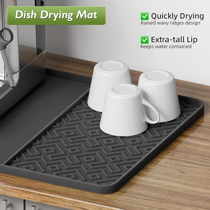 Silicone Coffee Mat with Raised Edges 19" x 12" – Waterproof Countertop Mat - Image 7